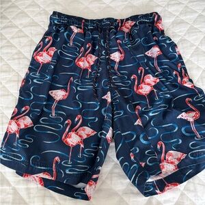 Men’s flamingo bathing suit shorts. Lined with pockets sz M